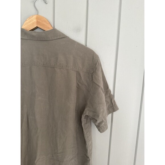 Tommy Bahama Camp Shirt S Small Olive Green 100% Silk Textured Short Sleeves - Picture 6 of 6